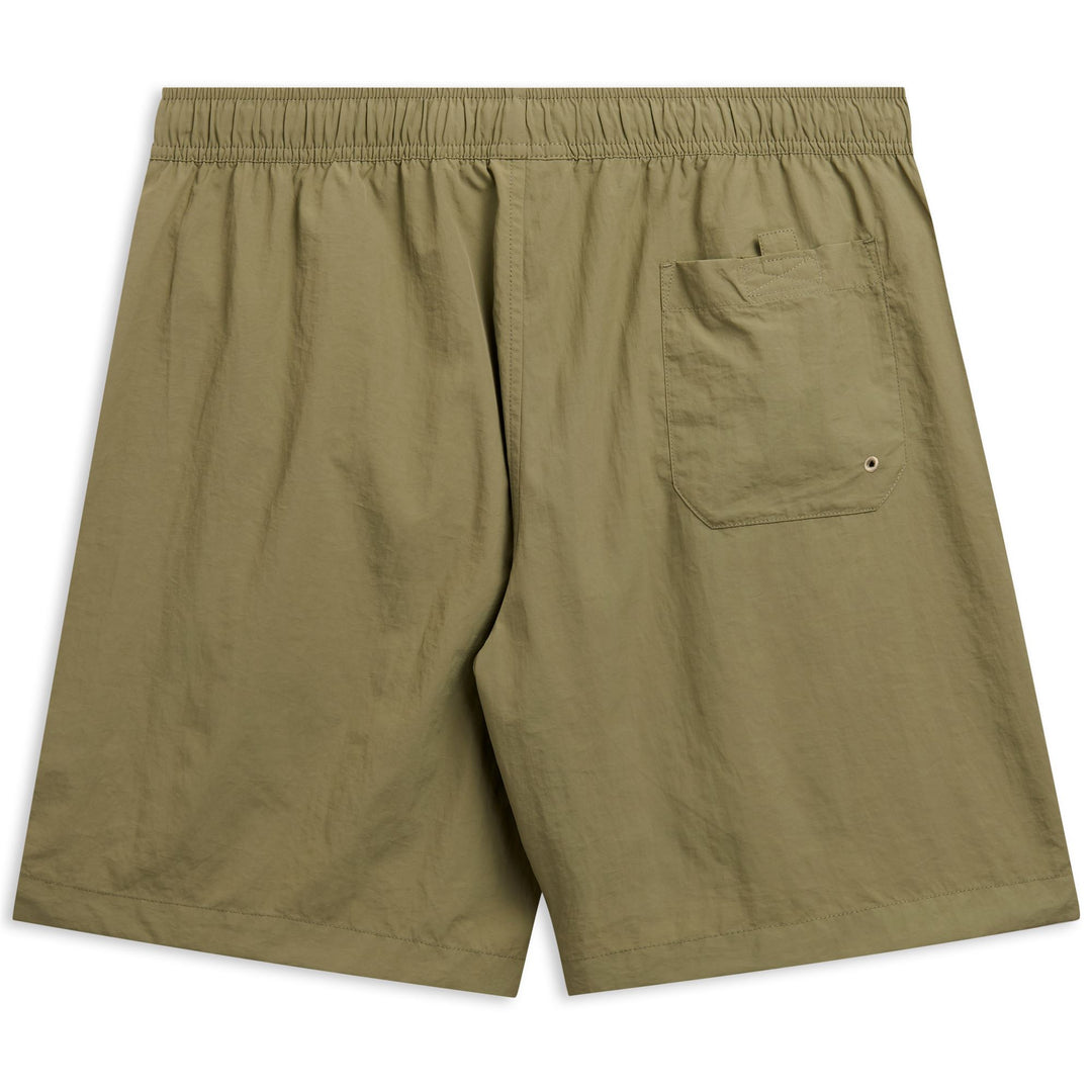Short de bain décontracté pour homme, coupe classique, en tissu froissé vert main