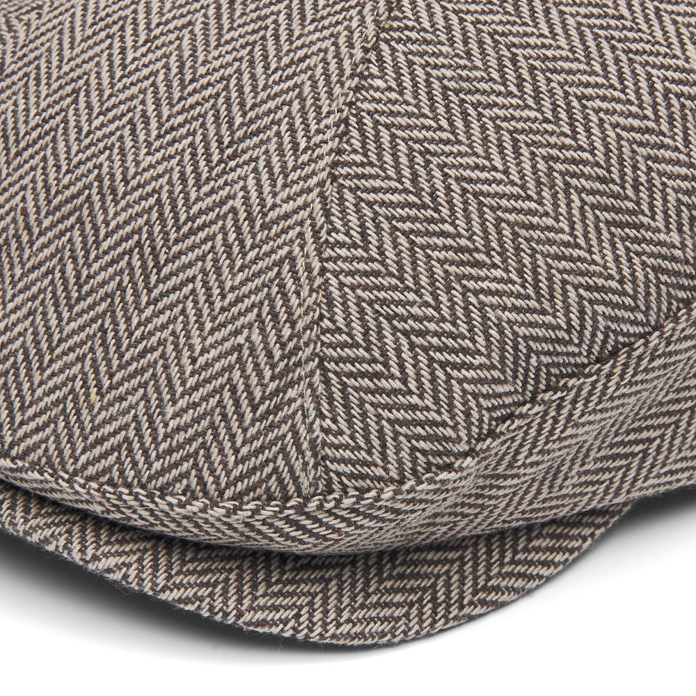 Brown Men's Herringbone Wool Blend Hat 02
