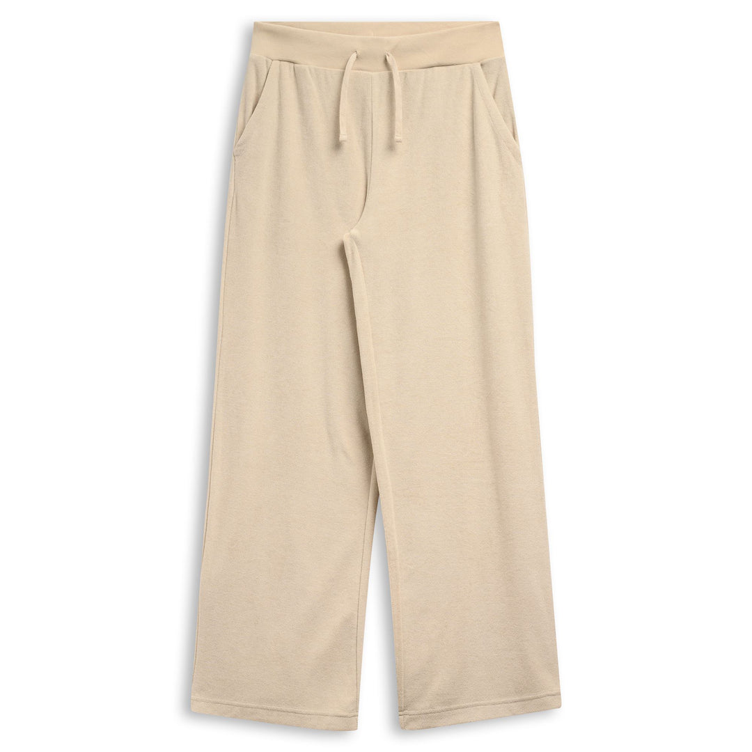 Pantalon décontracté gris pour femme, coupe classique, en polaire éponge 01