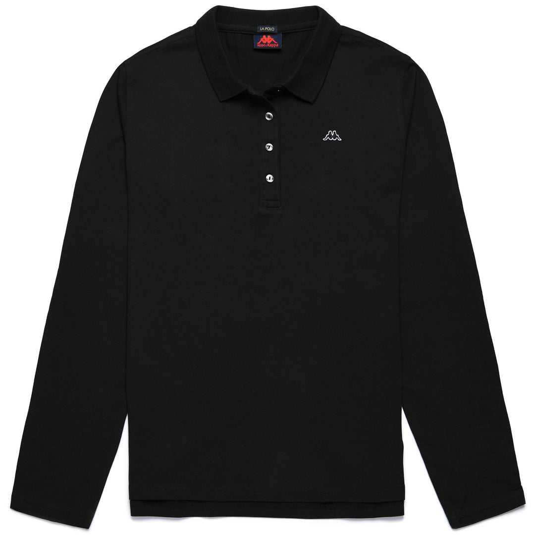 Polo stretch noir pour femme, coupe classique 01
