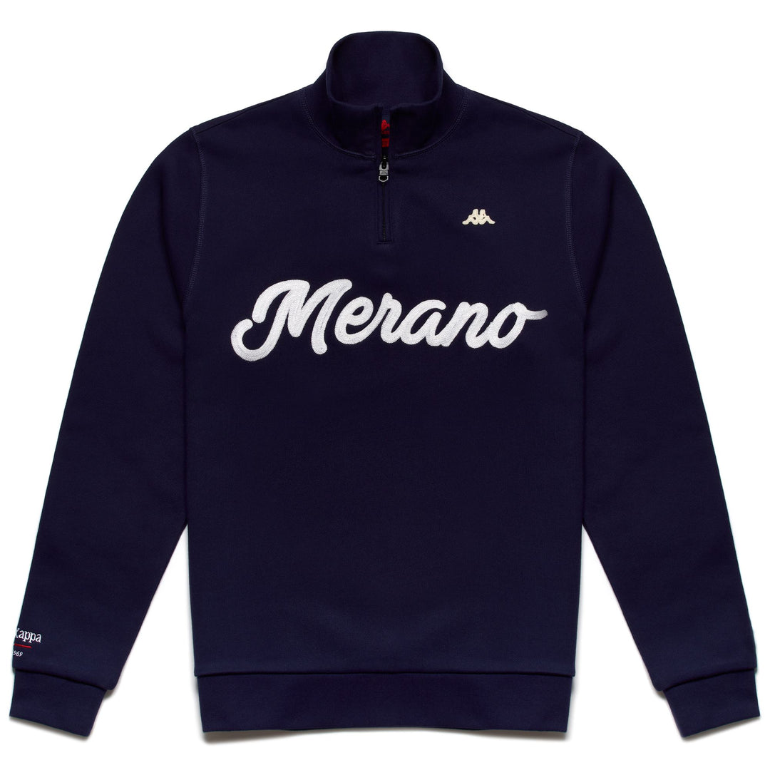 Suéter casual de polar de algodón azul marino para hombre con media cremallera 01