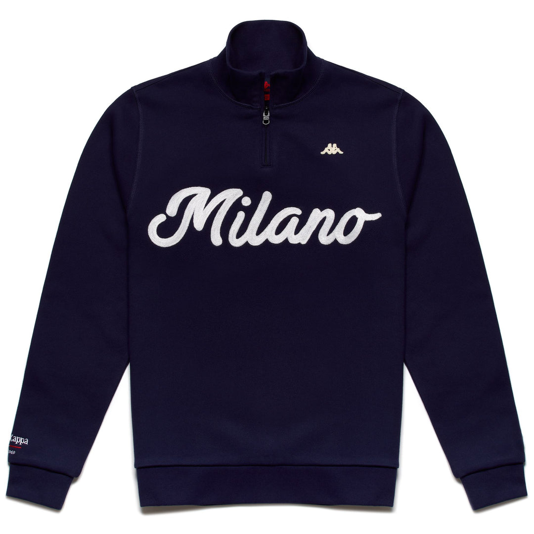 Jersey de polar de algodón azul marino de corte entallado para hombre con bolsillos 01