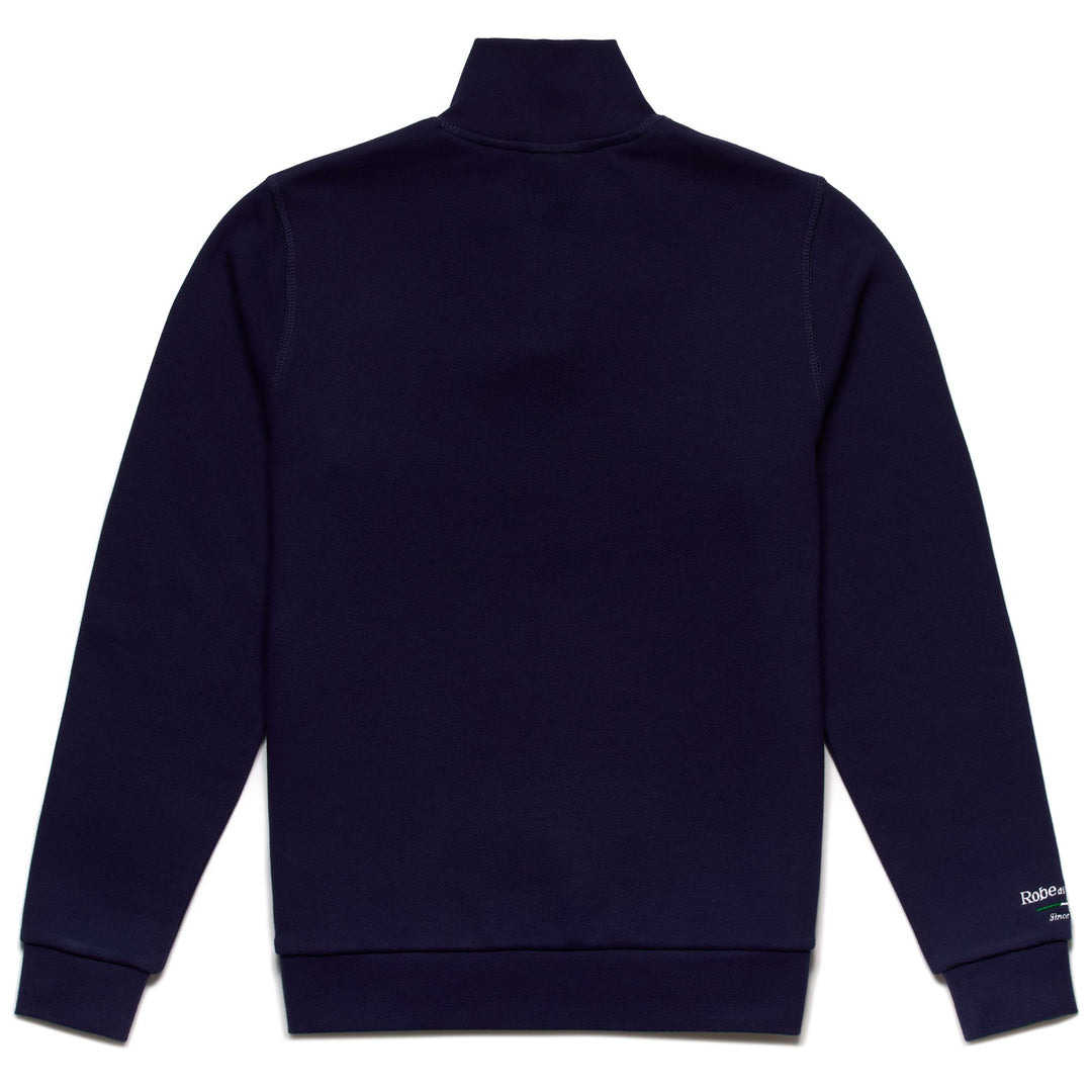 Maglione in Cotone Fleece Slim Fit Uomo Blu Navy con Tasche main
