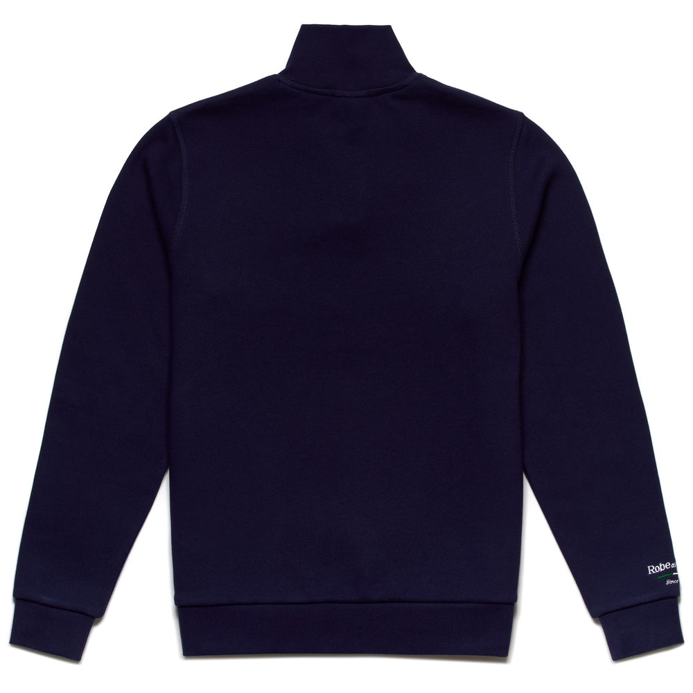 Maglione in Cotone Fleece Slim Fit Uomo Blu Navy con Tasche 02