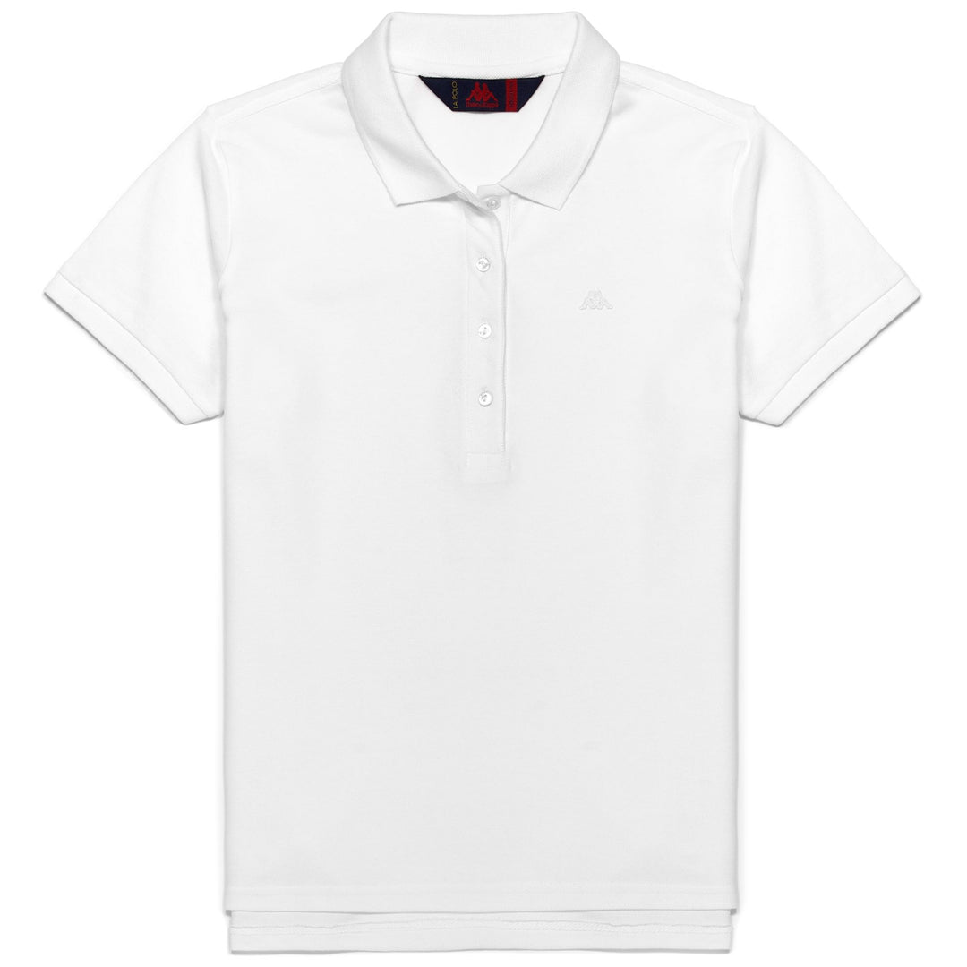 Polo Slim Fit Donna Grigio Bianco con Bottoni in Madreperla 01