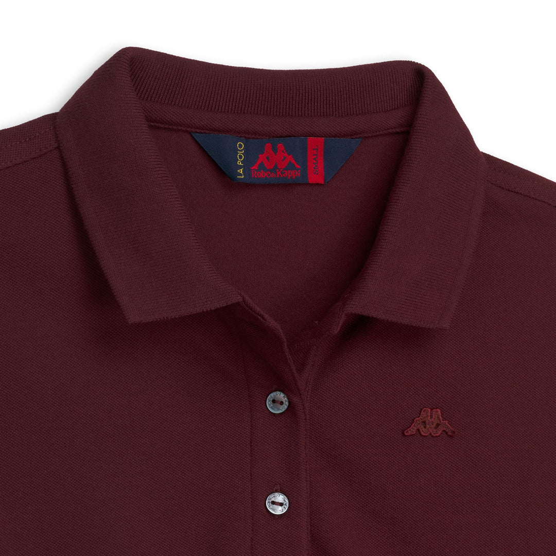 Abito polo da donna rosso aderente in piqué elasticizzato main