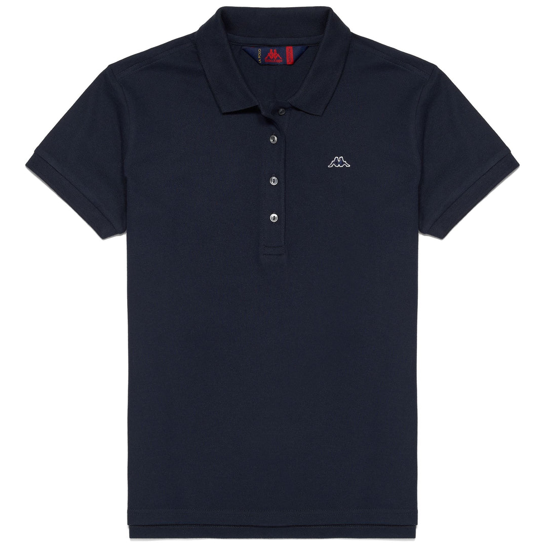 Polo Classica Slim Fit Donna Blu Navy con Bottoni in Madreperla 01