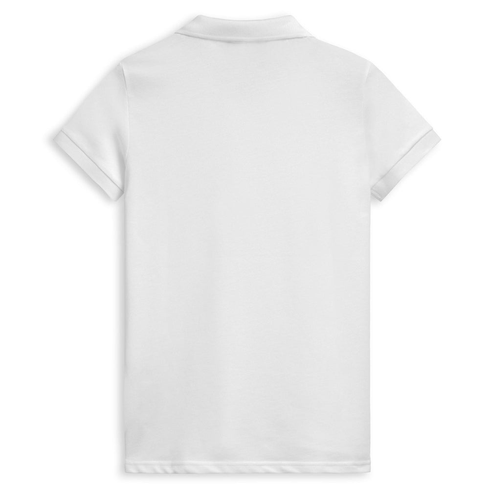Polo blanc pour femme, coupe ajustée, extensible et décontracté 02