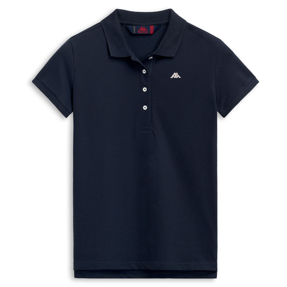 Polo décontracté bleu pour femme, coupe ajustée, en piqué stretch 02