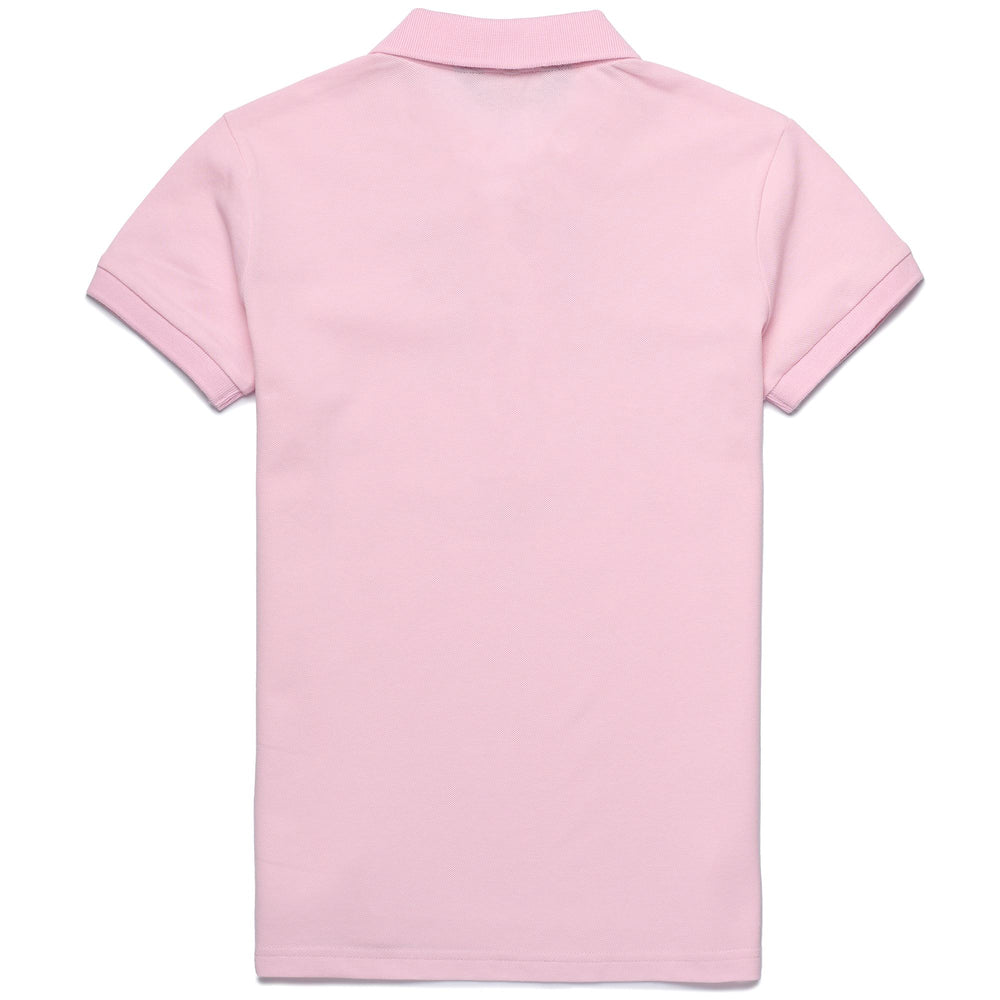 Vestido tipo polo ajustado para mujer, color rosa y rojo, con botones de nácar 02