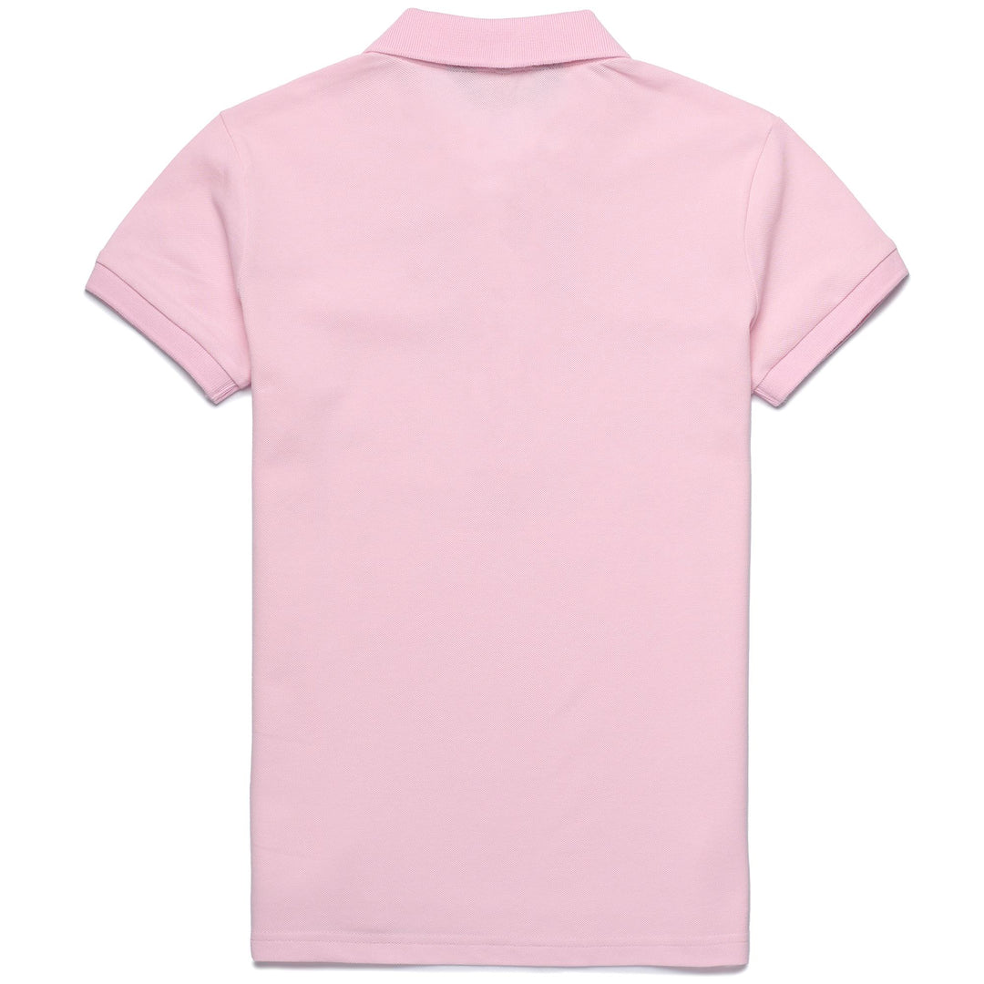 Vestido tipo polo ajustado para mujer, color rosa y rojo, con botones de nácar main