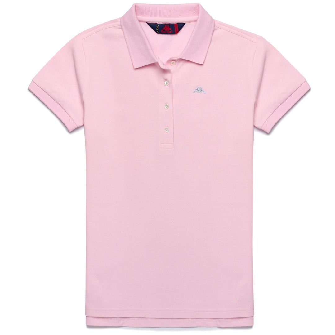 Vestido tipo polo ajustado para mujer, color rosa y rojo, con botones de nácar 01