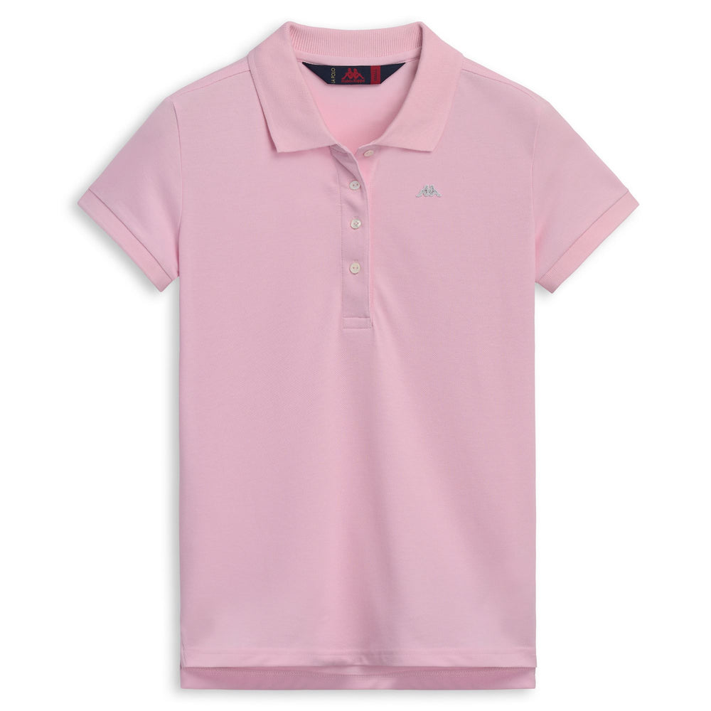 Polo rose pour femme, coupe ajustée, en piqué décontracté 02