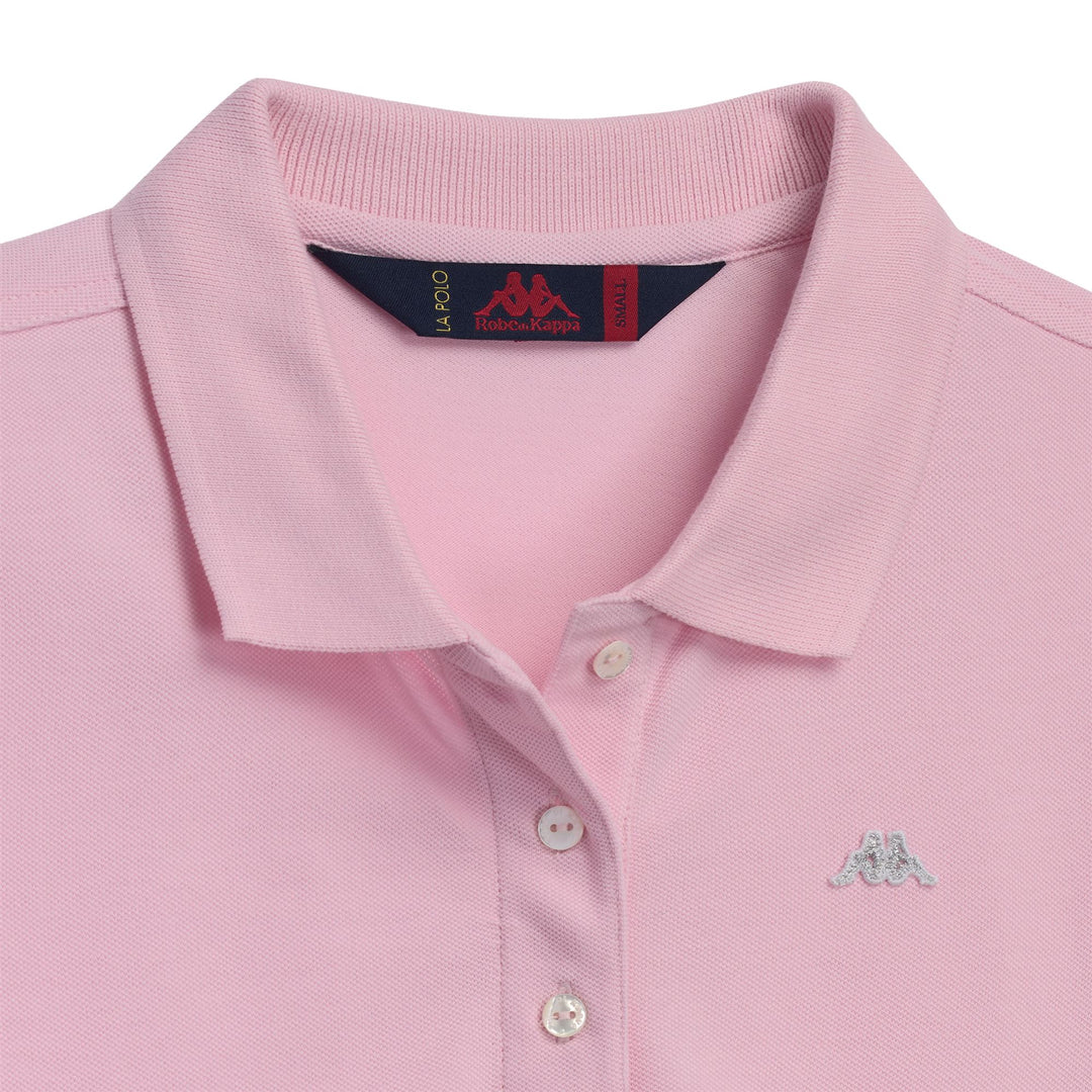 Polo piqué casual ajustado rosa para mujer main