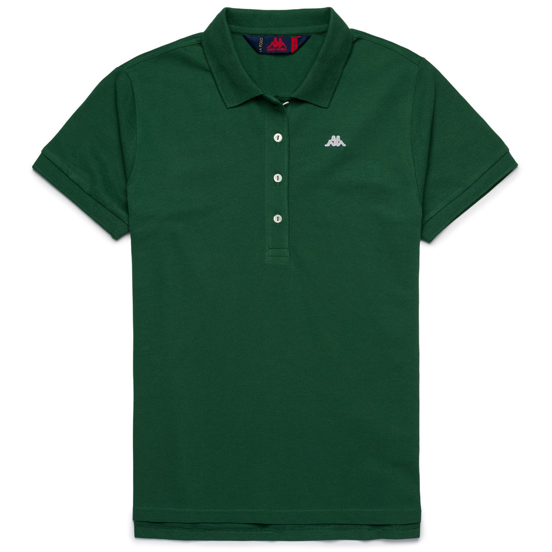 Polo Slim Fit Donna Verde Eden con Bottoni in Madreperla 01