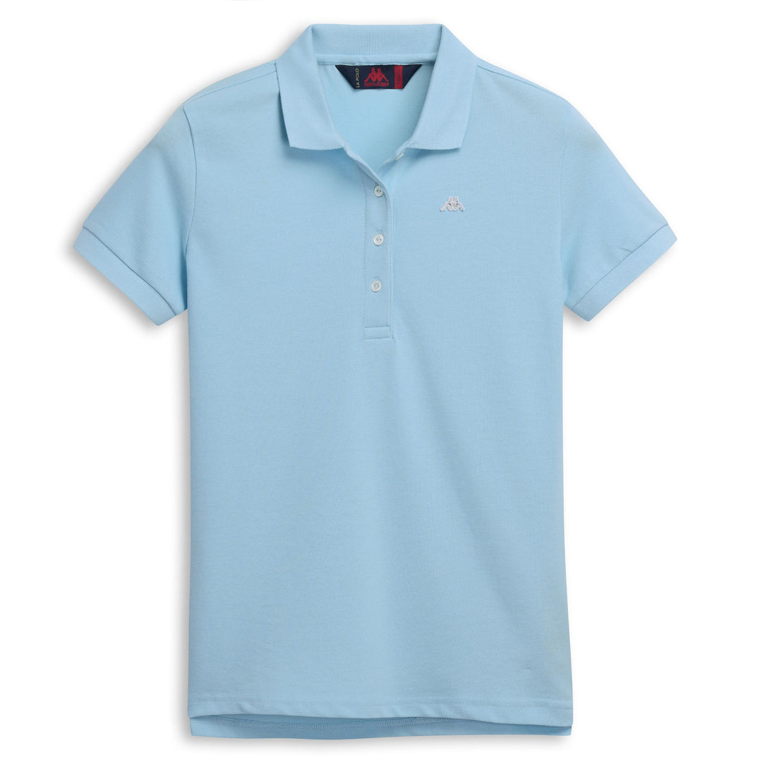 Polo classique stretch bleu pour femme, coupe ajustée 01