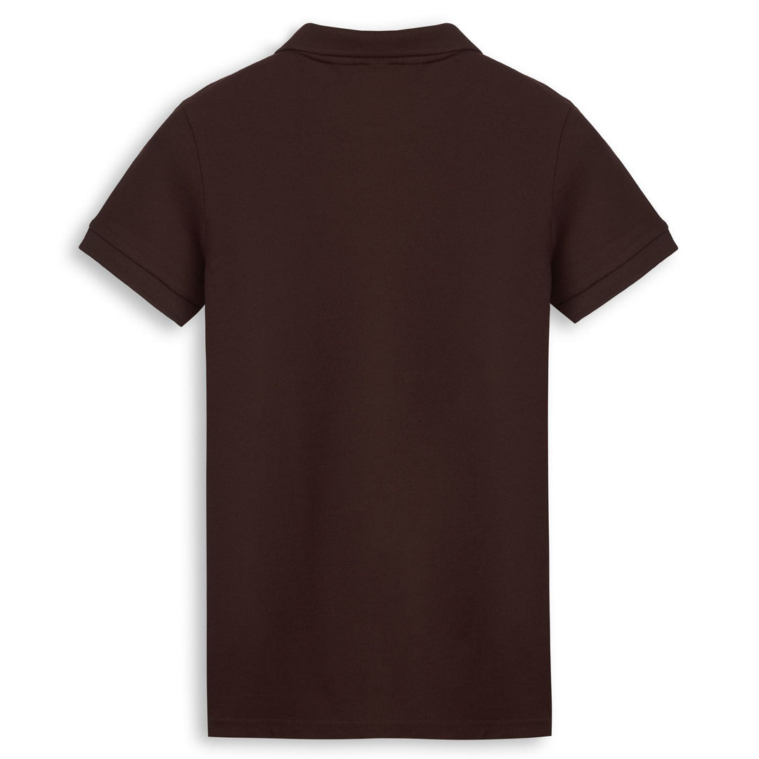 Polo da donna slim fit marrone in piqué elasticizzato main