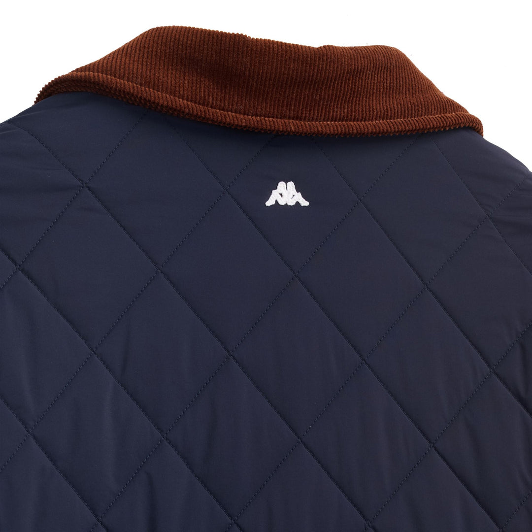 Navy blue Men's Short Quilted Jacket with Snap Closure main