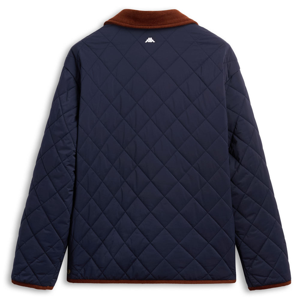 Navy blue Men's Short Quilted Jacket with Snap Closure 02