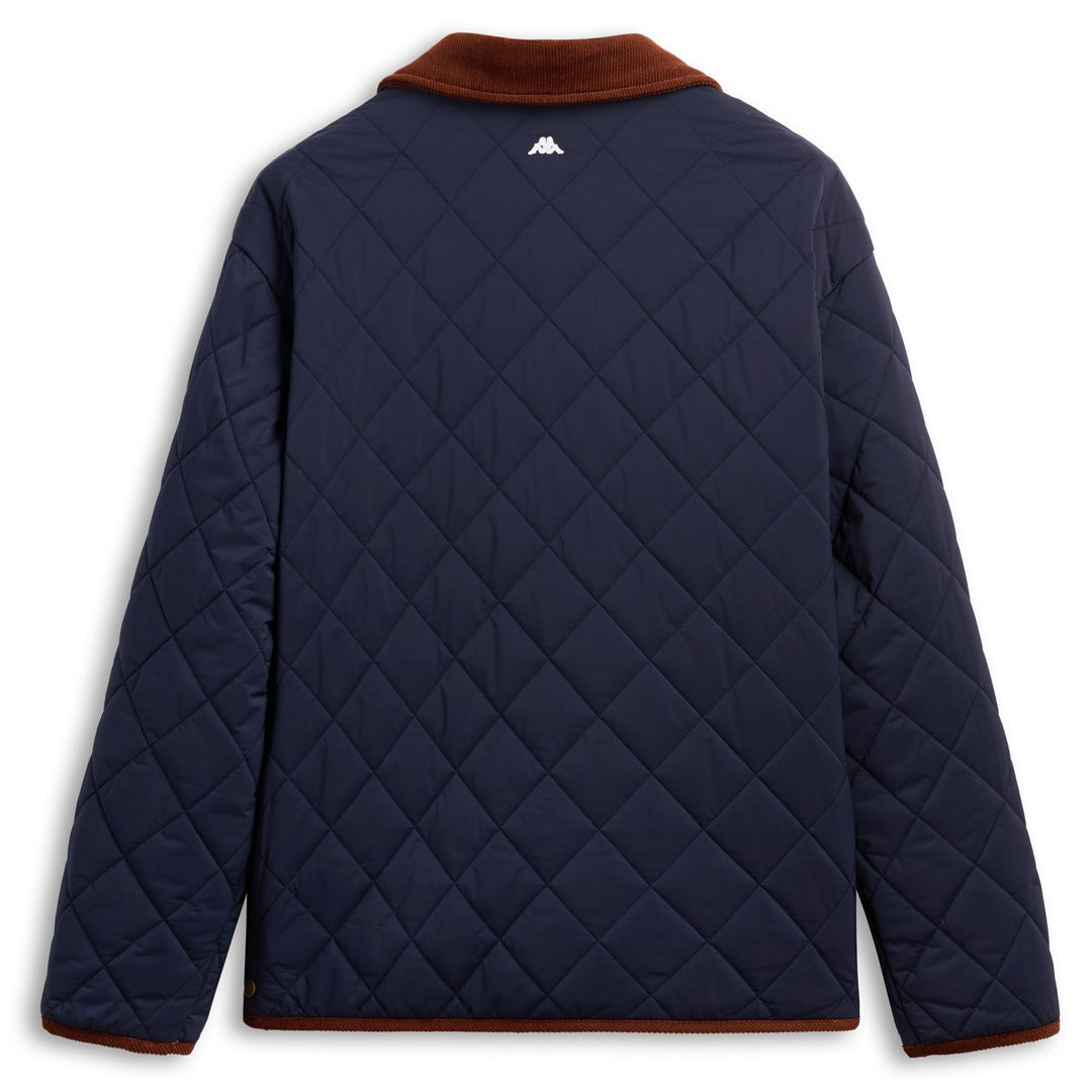 Navy blue Men's Short Quilted Jacket with Snap Closure main