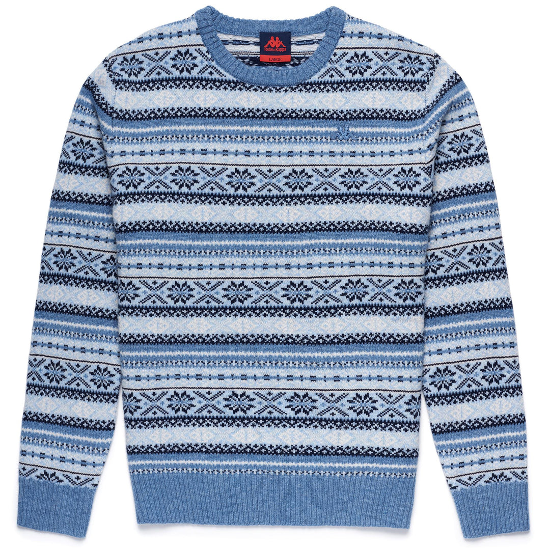 Jersey clásico de lana de punto azul grisáceo para hombre 01