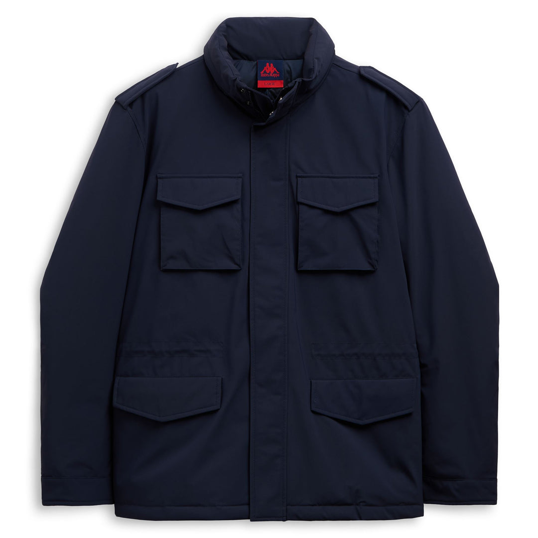 Navy blue Men's Mid Field Jacket with Imitation Down Padding 01