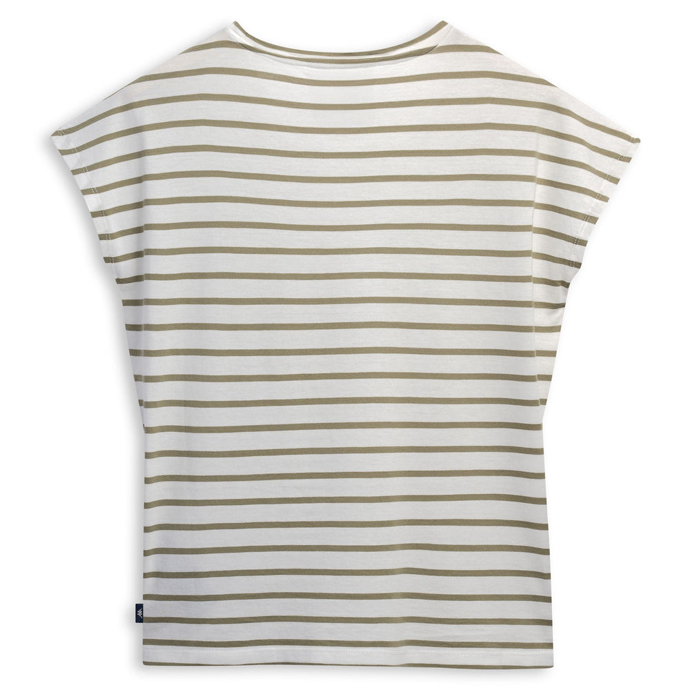 Regular Fit Women's White Casual Striped T-Shirt 02