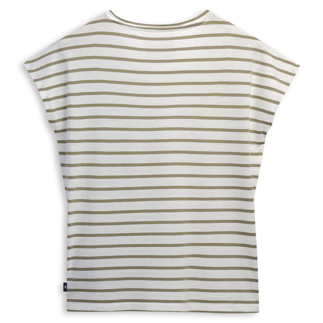 Regular Fit Women's White Casual Striped T-Shirt main