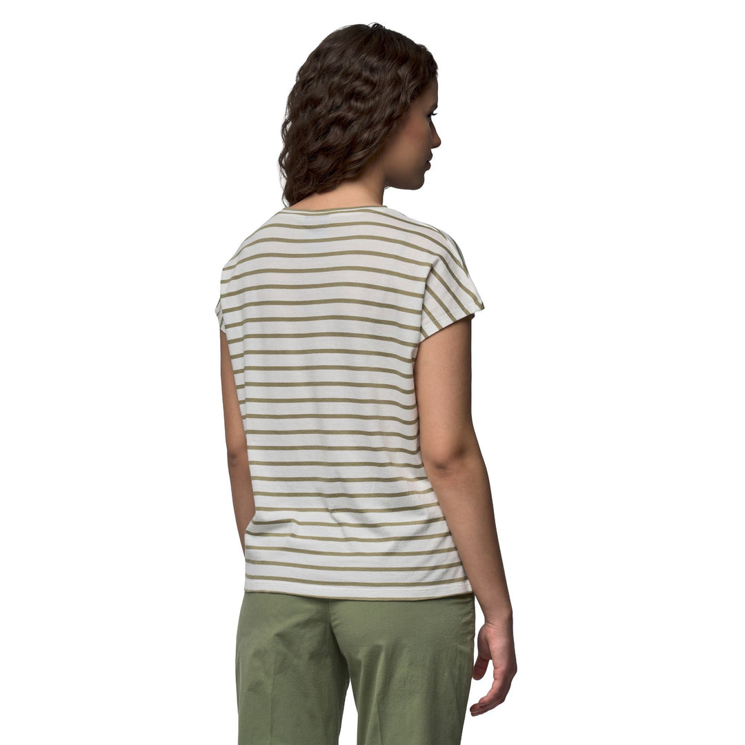 Regular Fit Women's White Casual Striped T-Shirt main