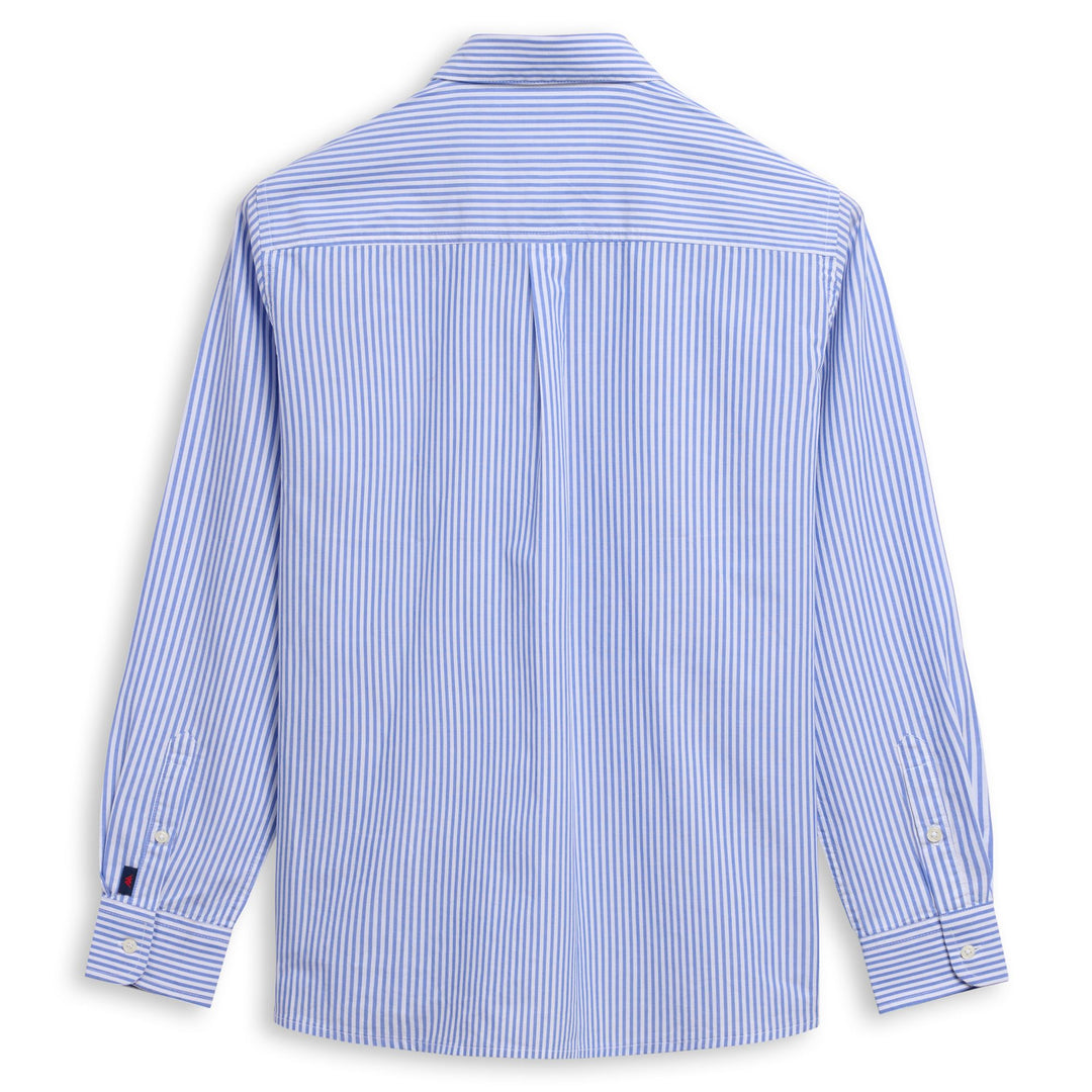 White and azure striped Women's Classic Cotton Shirt main