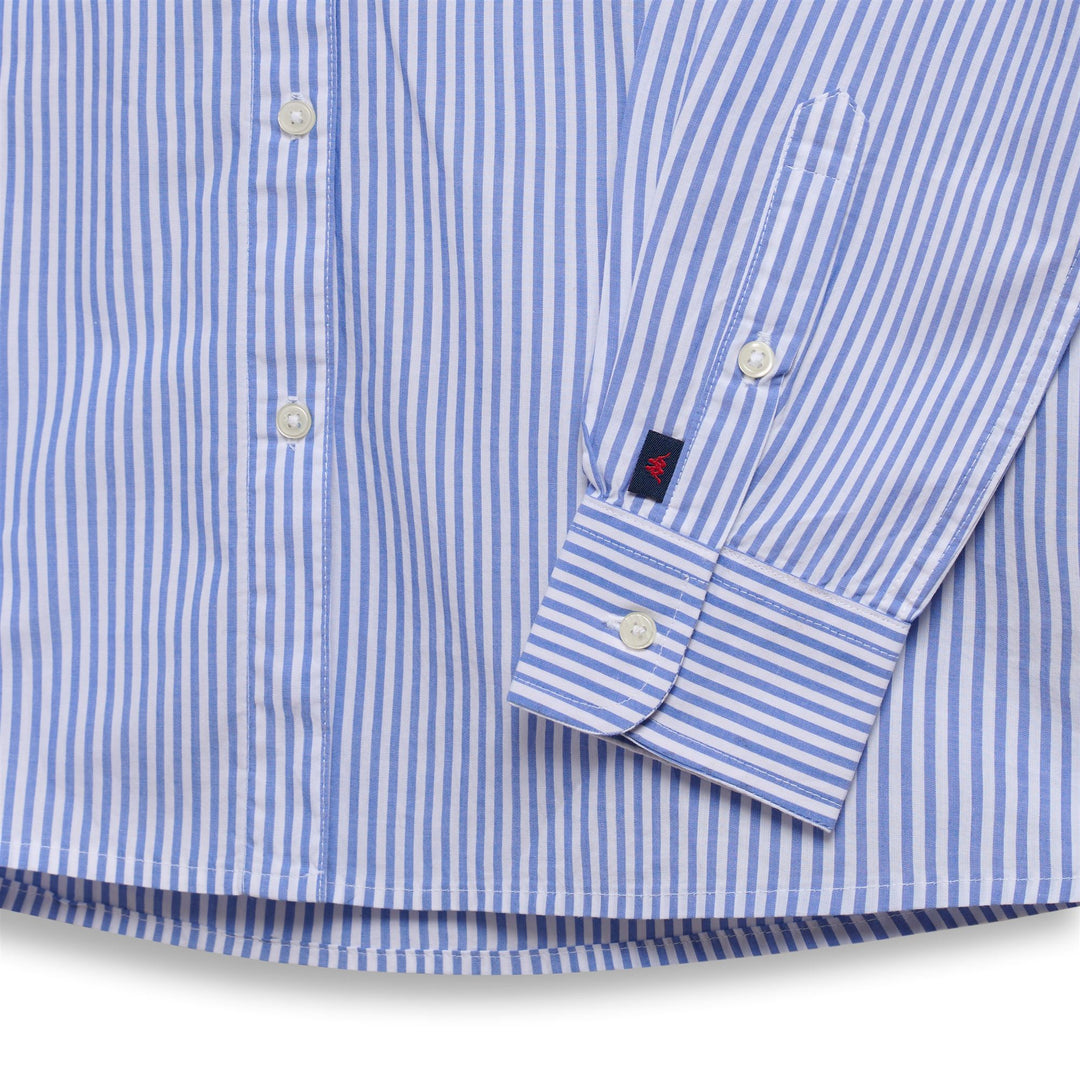 White and azure striped Women's Classic Cotton Shirt main