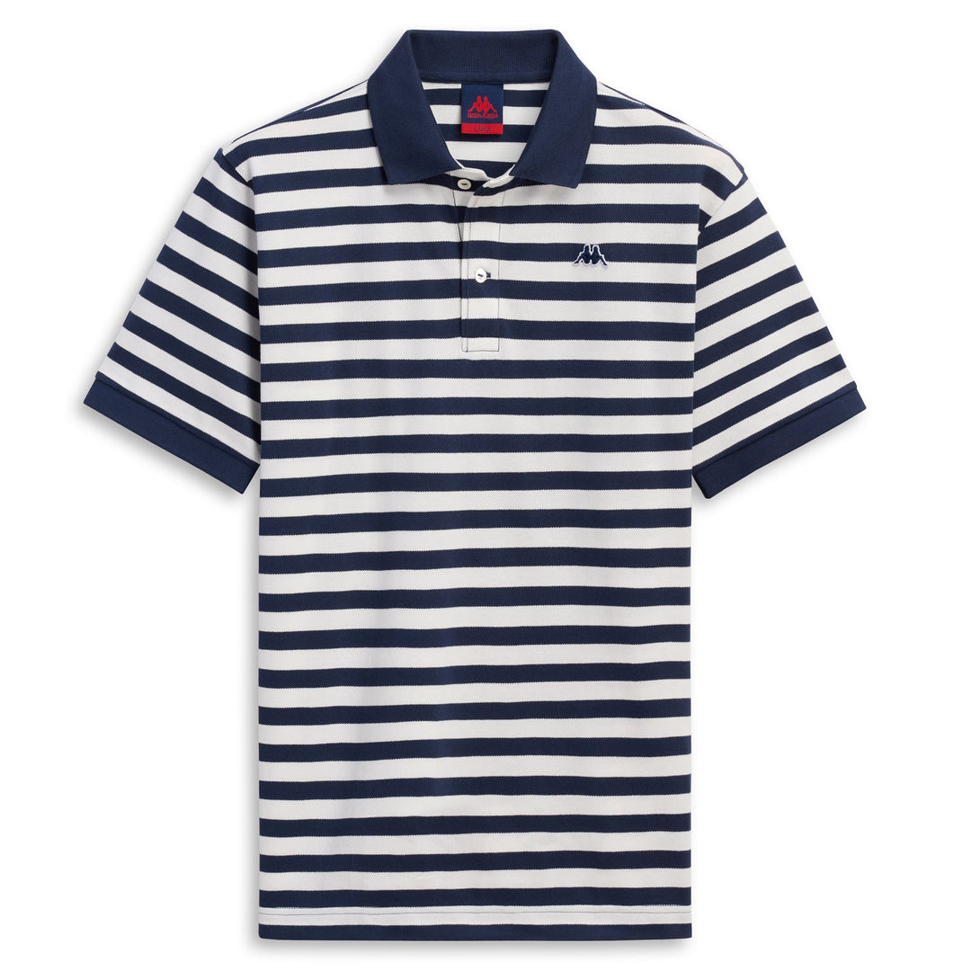 Polo bleu homme coupe classique, manches courtes, en piqué décontracté main