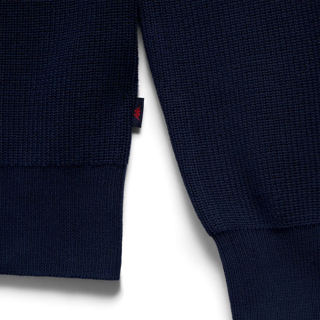 Suéter tipo polo de algodón casual de corte entallado para hombre en color azul main