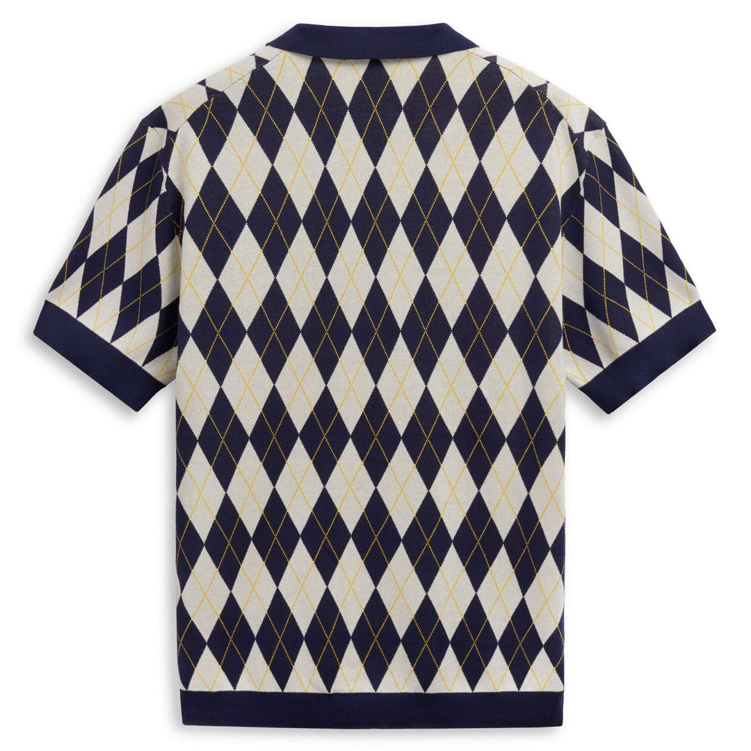 ROBE GIOVANI   ARGYLL - KNITWEAR - Polo - Man - WHITE MASTICE-BLUE MARINE-YELLOW CHROME main