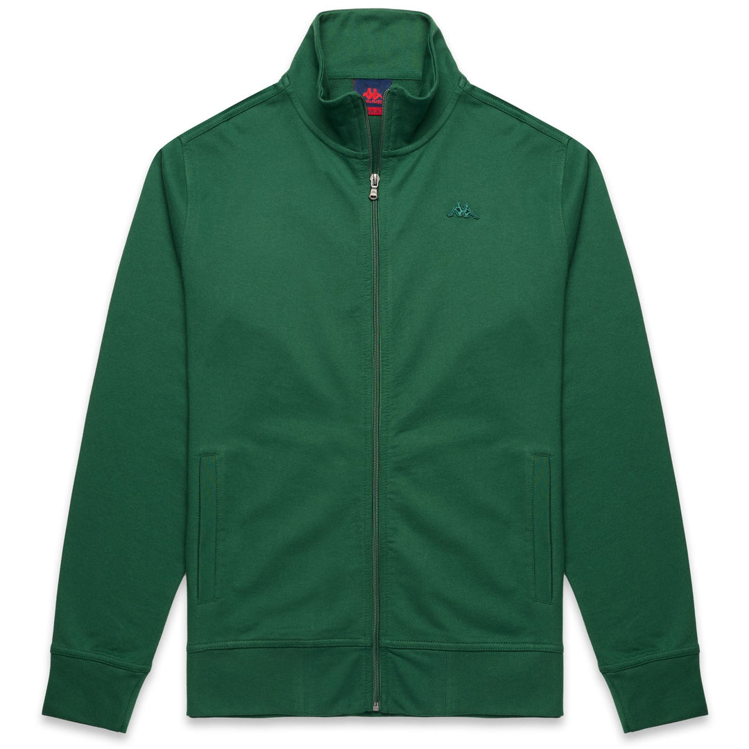 Chaqueta polar verde de corte entallado para hombre en algodón terry 01