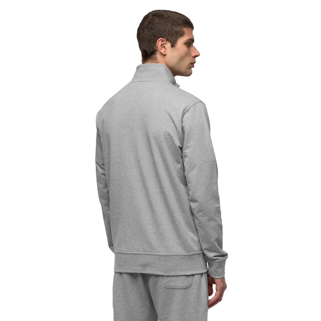 Grey Men's Slim Fit Casual Cotton Full Zip Sweater main