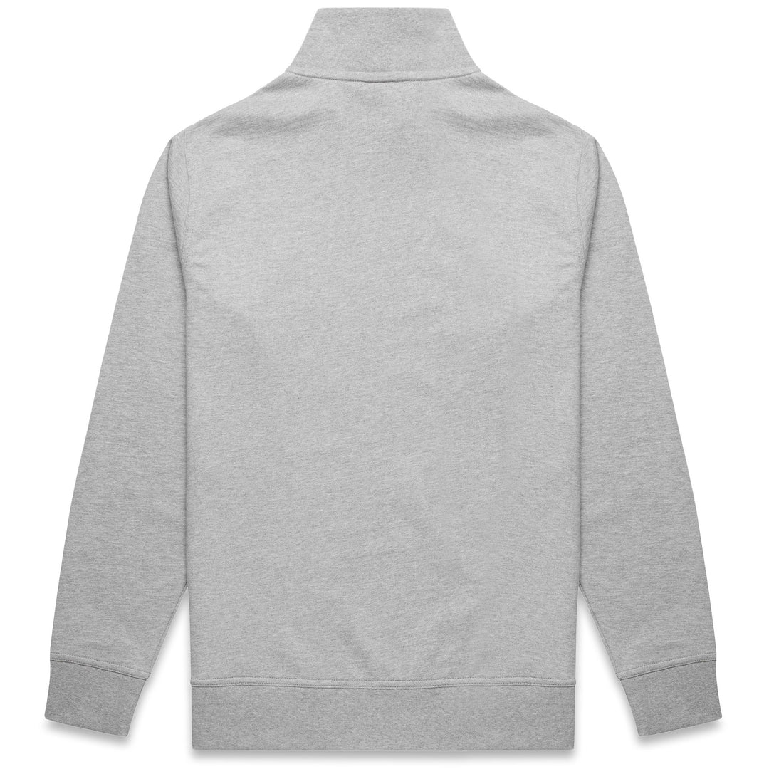 Pull en coton gris pour homme, coupe ajustée, fermeture éclair intégrale main