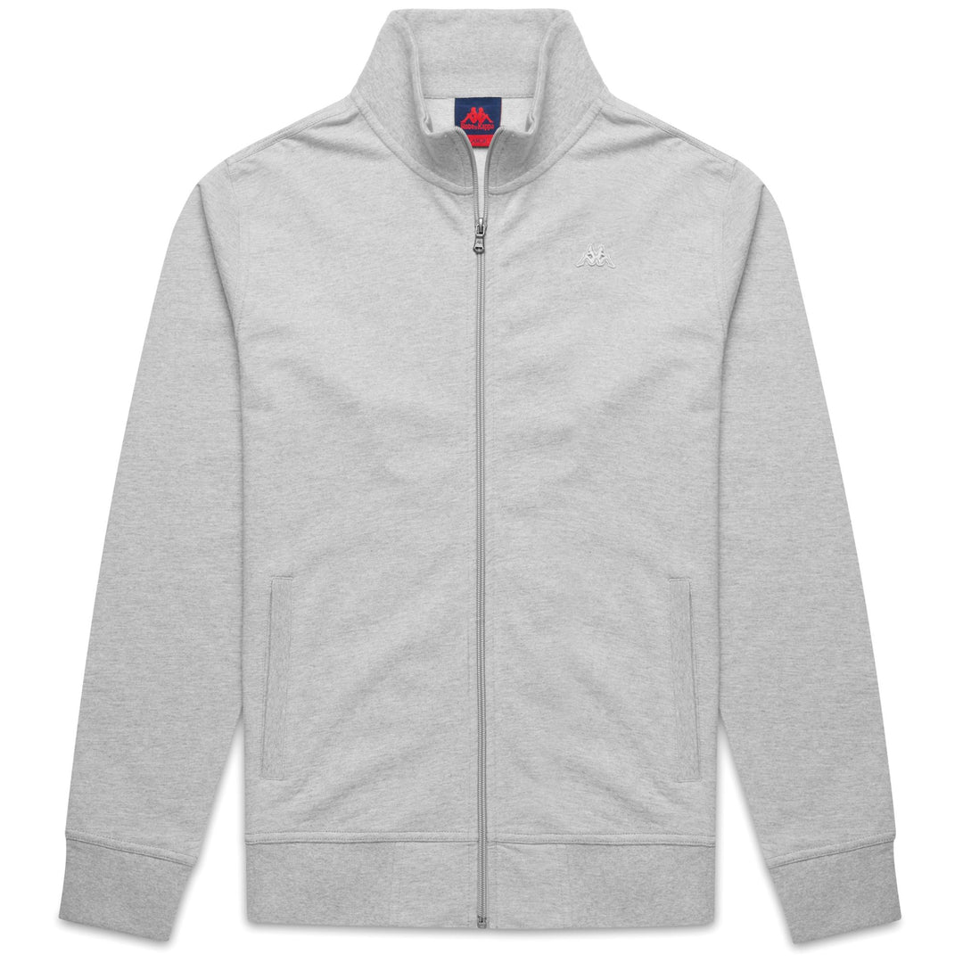Grey Men's Slim Fit Fleece Jacket in Cotton Rugby Terry 01