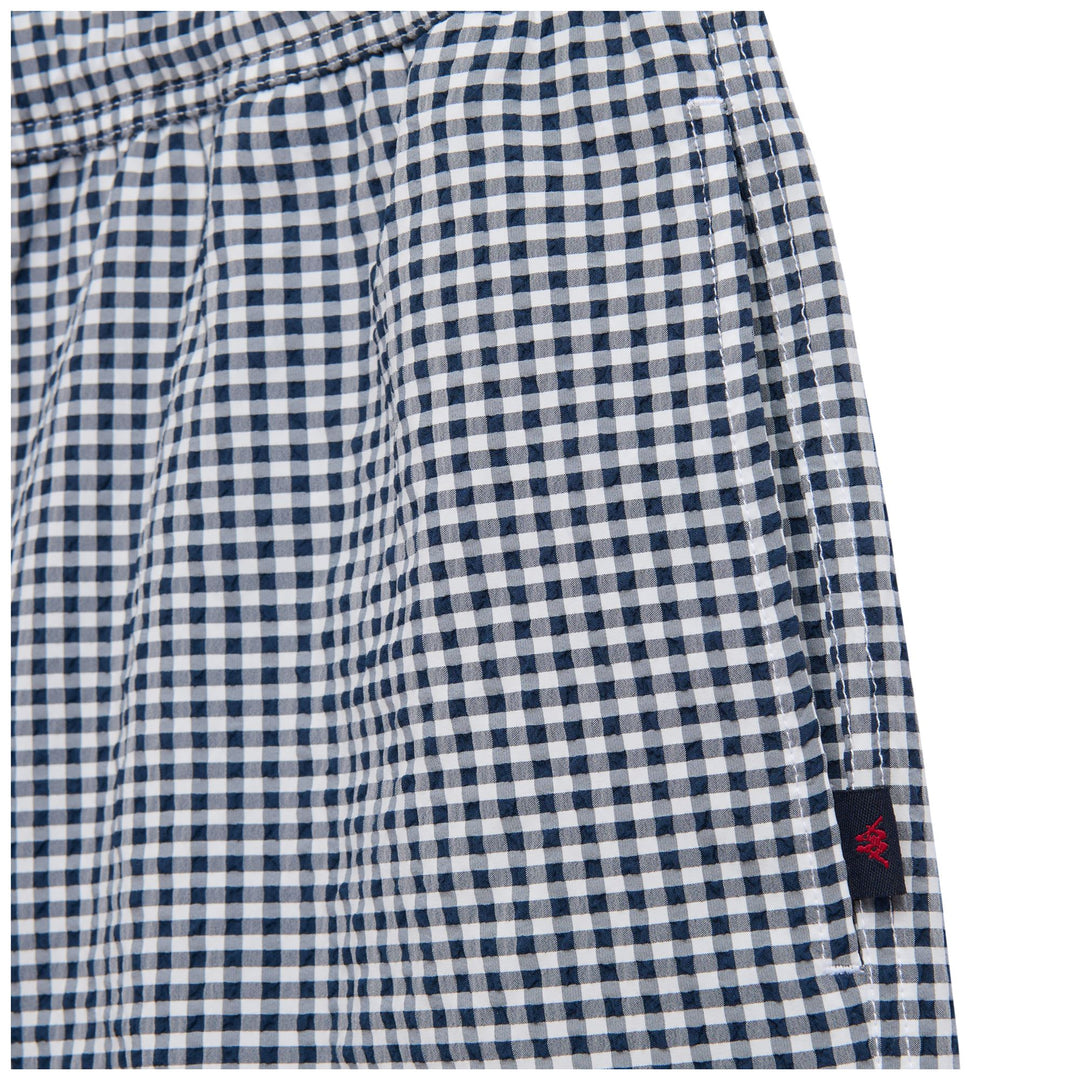 White Men's Seersucker Swimming Trunks with Pockets main