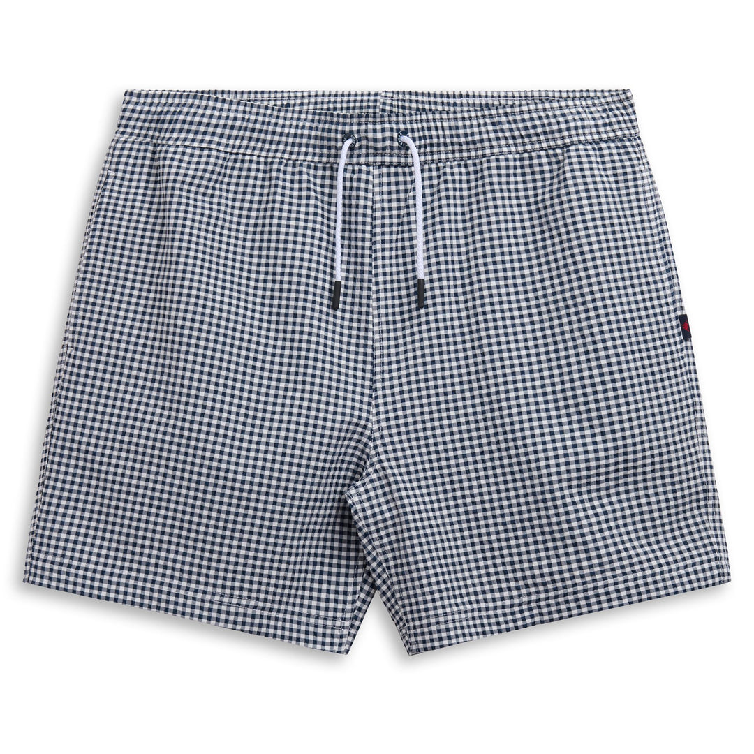 Bañador de seersucker blanco para hombre con bolsillos 01