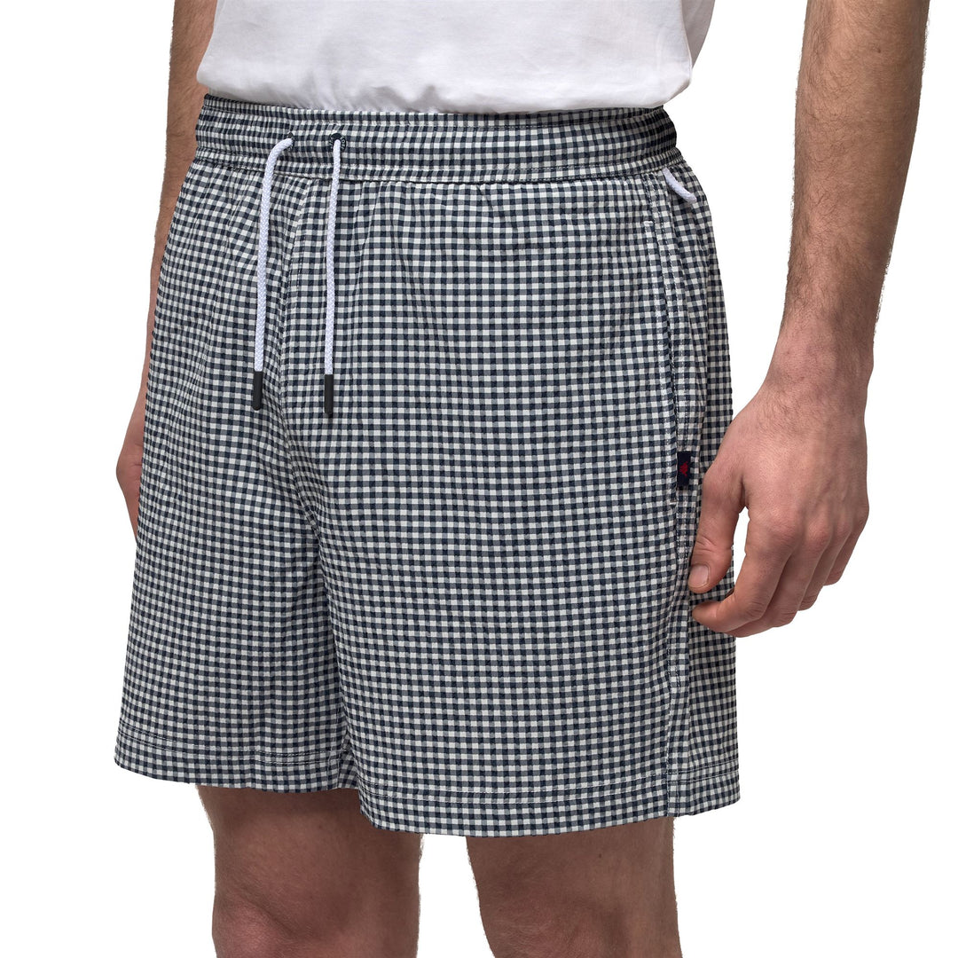 Bañador clásico blanco para hombre en tejido seersucker main