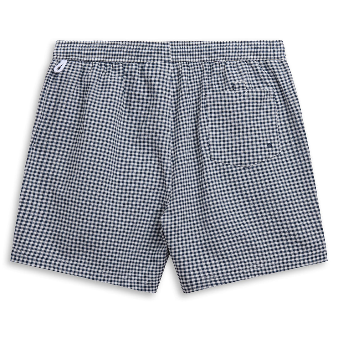 Maillot de bain classique blanc pour homme en tissu seersucker main