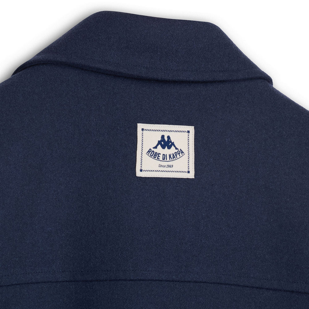 Camisa de mezcla de lana azul para hombre con cierre de botones main