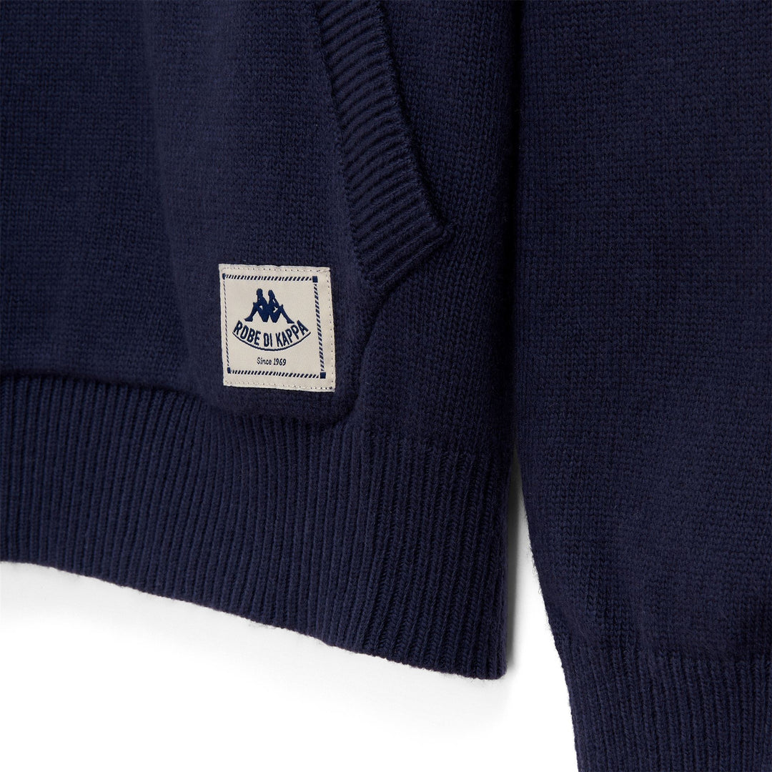 Maglione con cappuccio in maglia da uomo Blue Iris con tasca a marsupio main