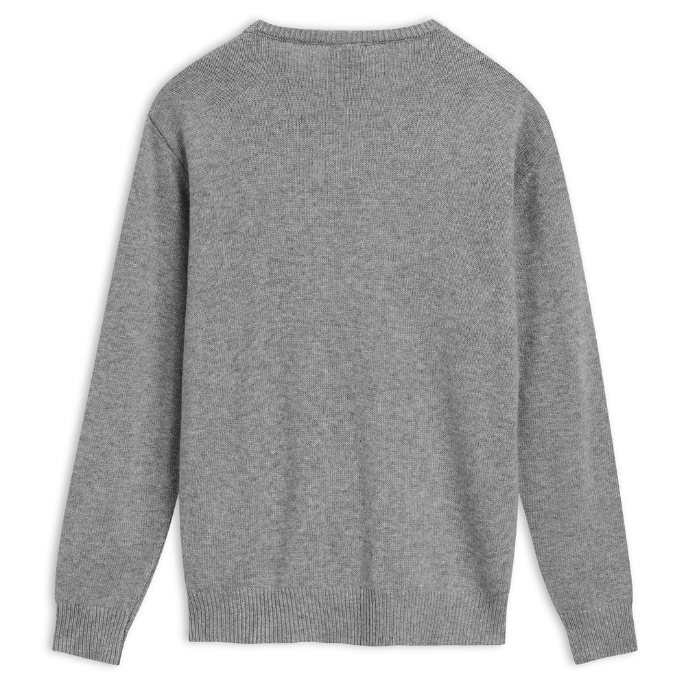 Grey Men's Wool Blend Crew Neck Jumper 02