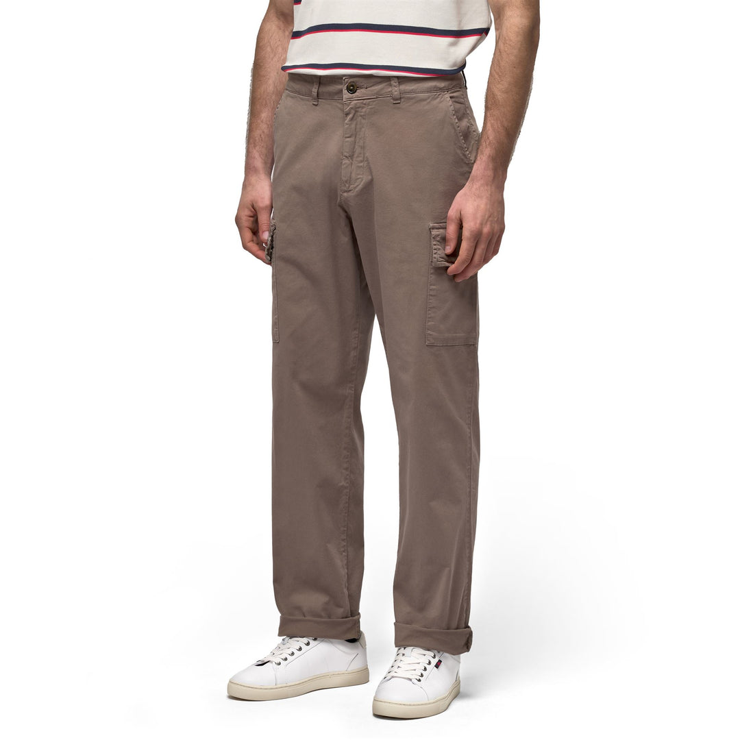 Pantalon cargo marron pour homme, coupe confort 01