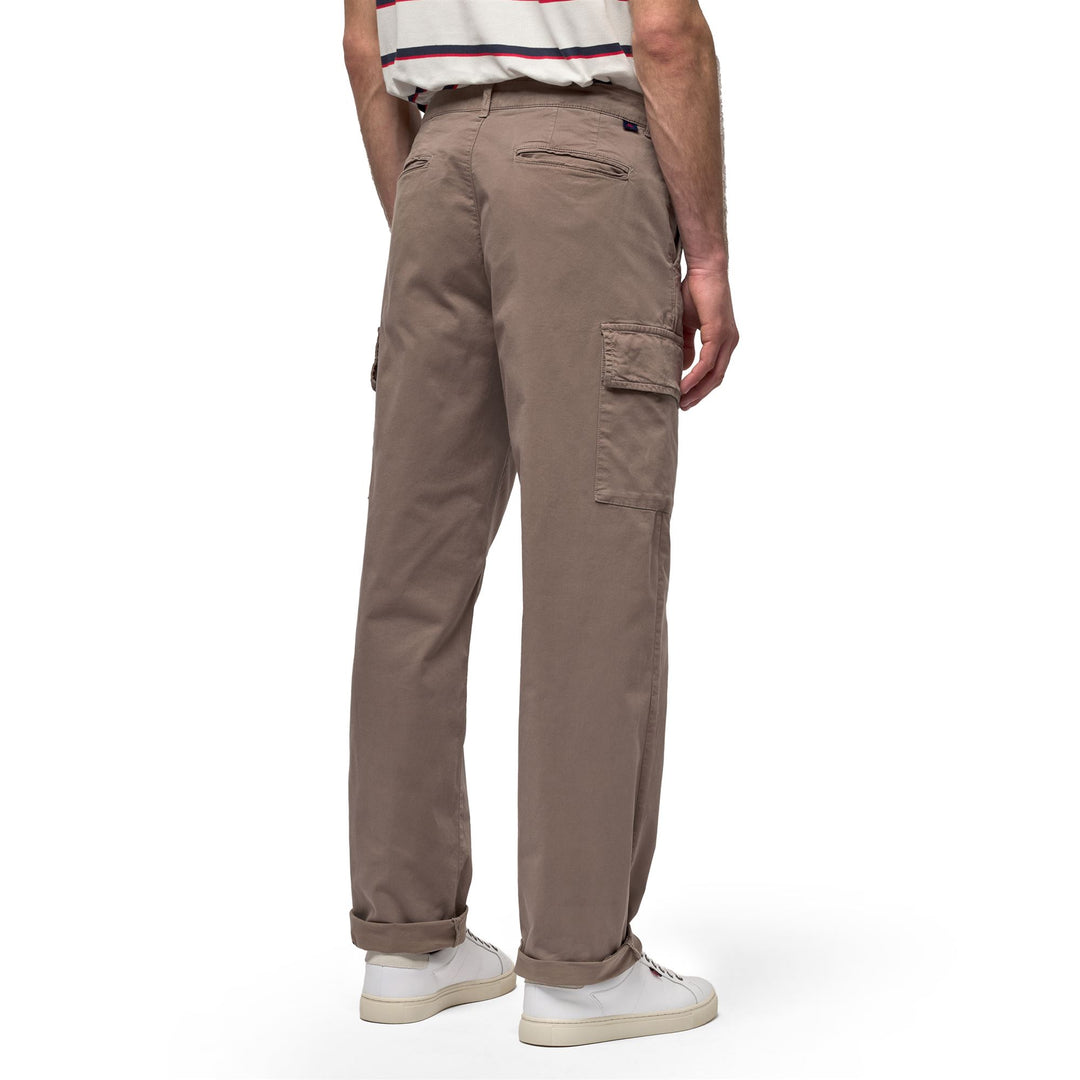 Pantalon cargo marron pour homme, coupe confort main