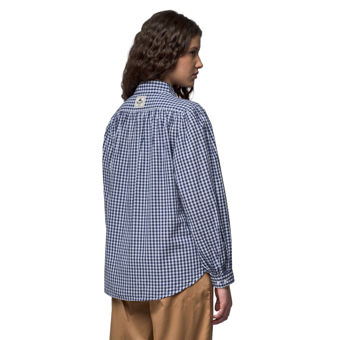 Chemise bleue décontractée pour femme en coton, coupe ample main