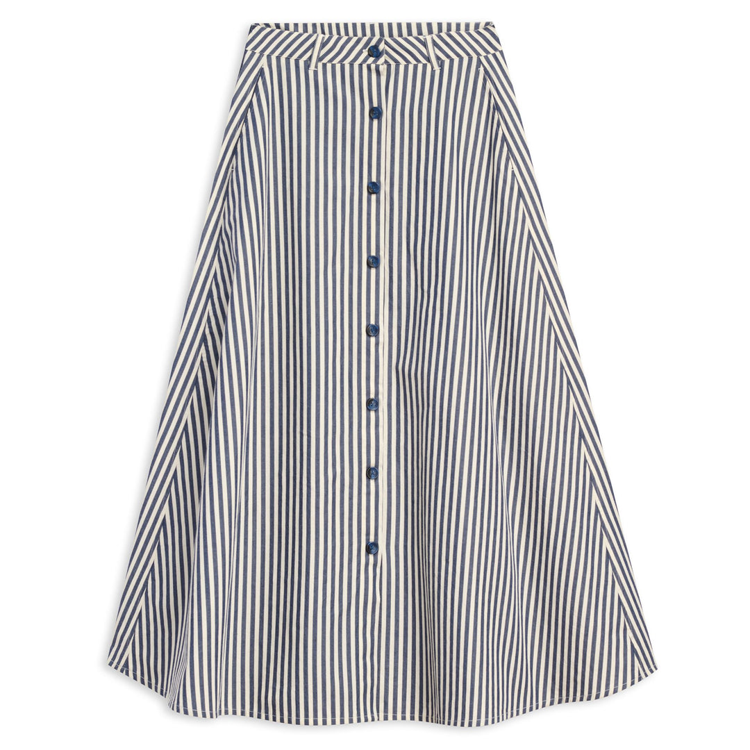 Blue Women's Casual Regular Fit Cotton Long Skirt 01