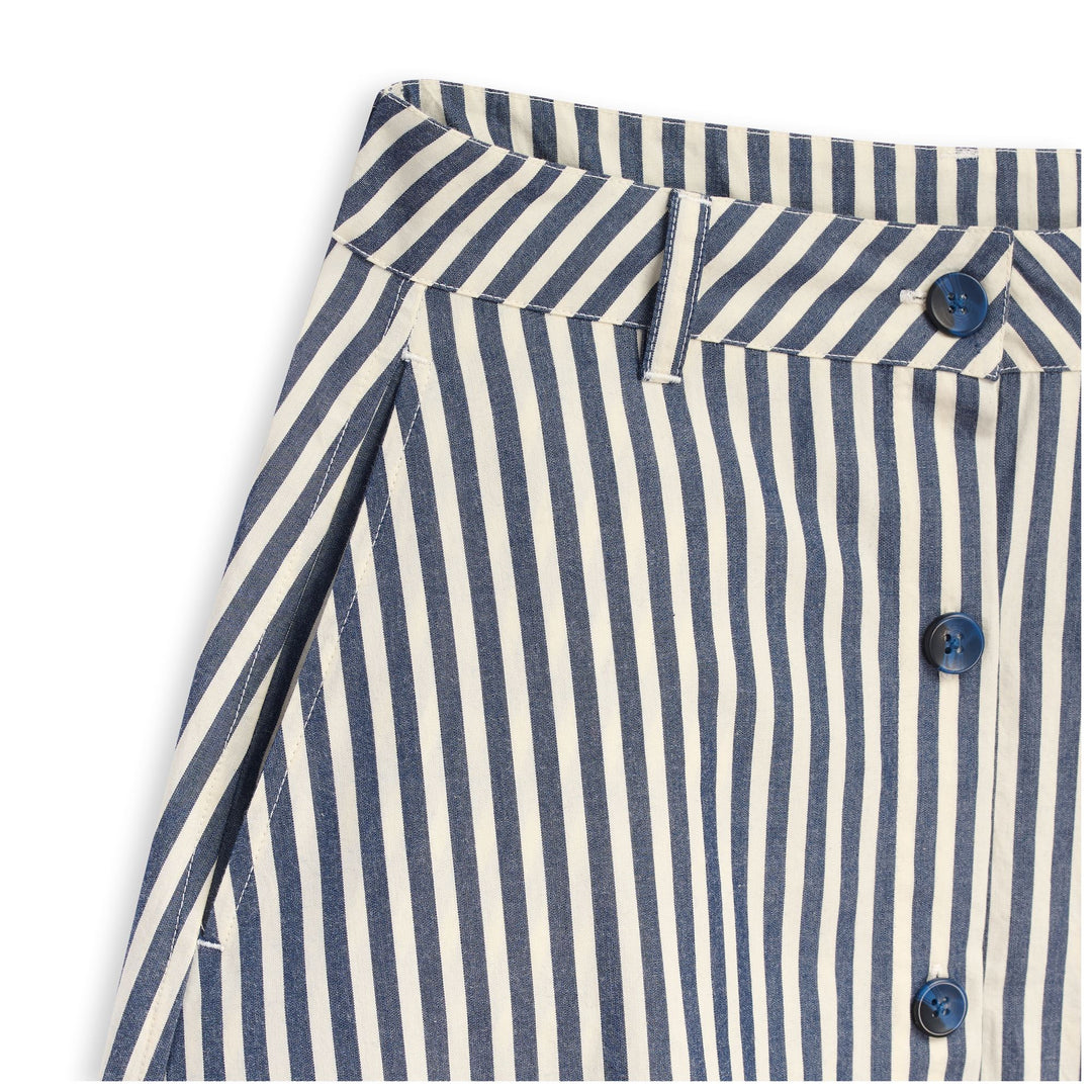 Jupe longue décontractée en coton bleu pour femme, coupe classique main